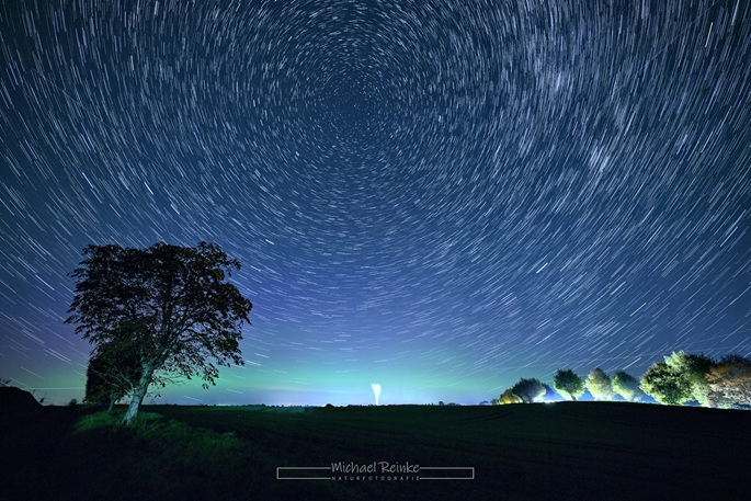 Strichspuraufnahme mit Polarlicht