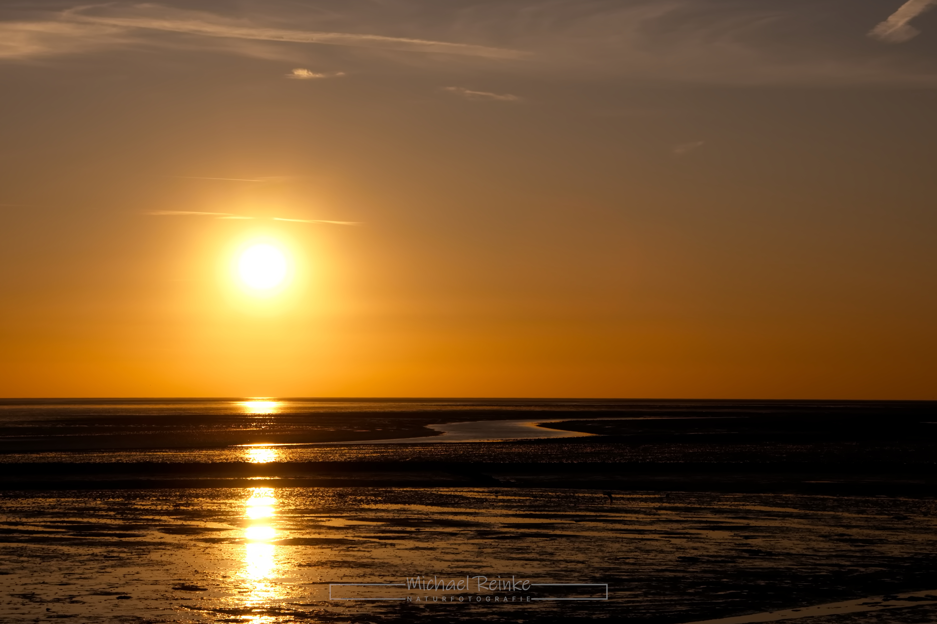 Sonnenuntergang über dem Wattenmeer, Büsum