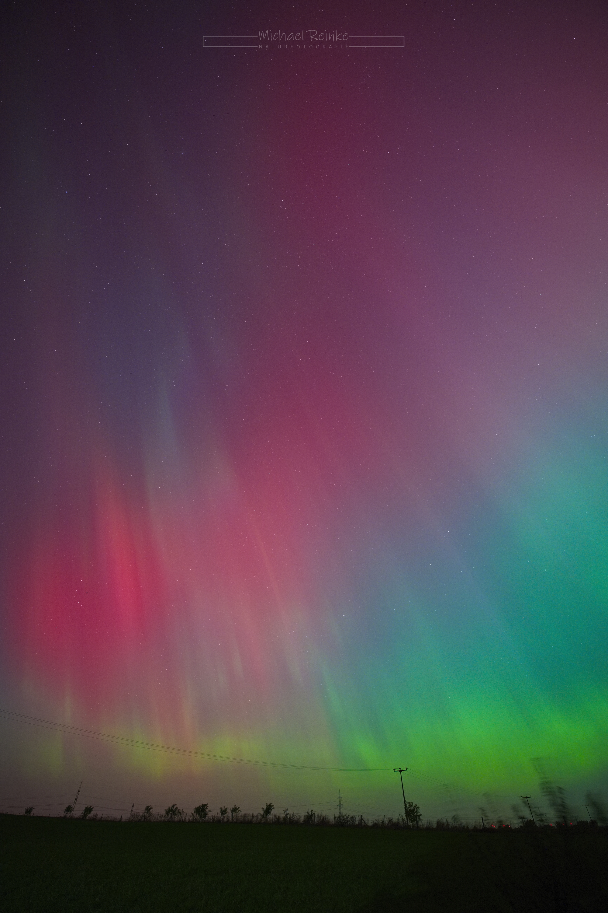 Polarlichter, beobachtet in Benitz, LK Rostock.